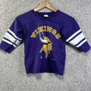 Vintage Minnesota Vikings Shirt Boys Small Purple NFL Football GS 90s Tee